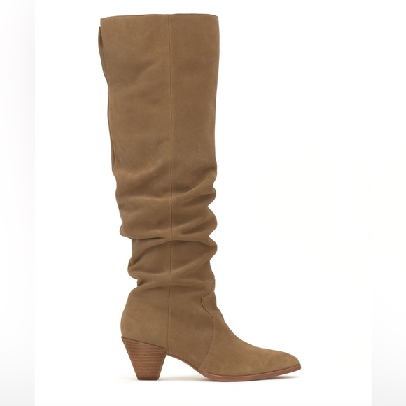 Camel Suede Scrunchie Boot Women's Pull up Boots - Picture 3 of 11